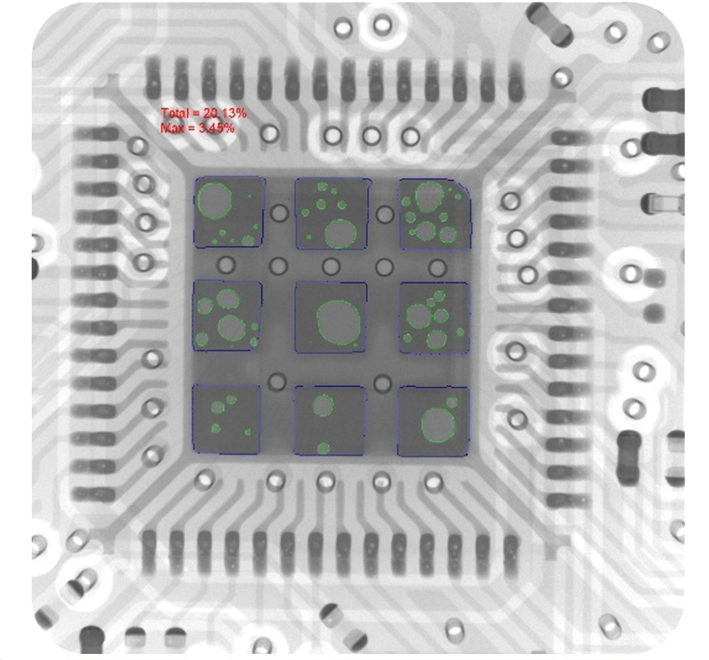 骅飞x-ray基于AI分割的芯片气泡检测技术效果演示